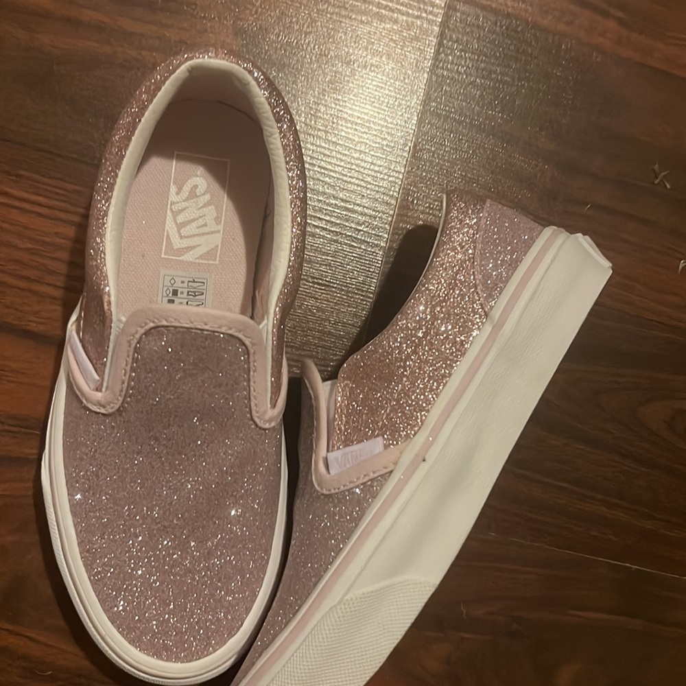 Pink purple glitter vans new girl 13.5